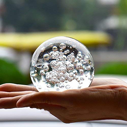 Crystal Glass Marbles Water Fountain Bubble Ball feng Shui Decorative Glass Balls Home Indoor Water Fountain Figurines (60mm)