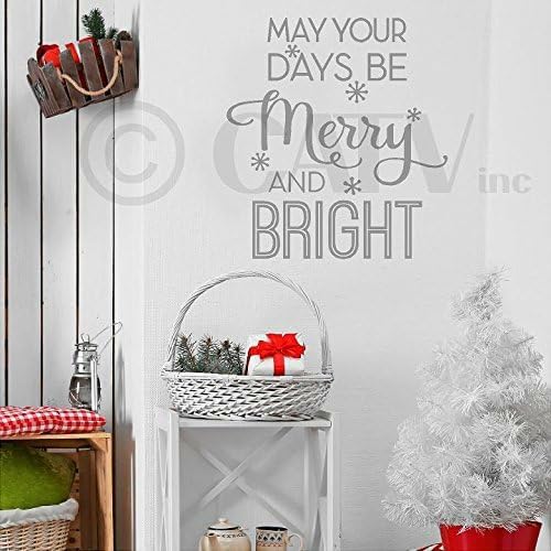 GADGETS WRAP May Your Days be Merry and Bright Christmas Vinyl Lettering Wall Decal