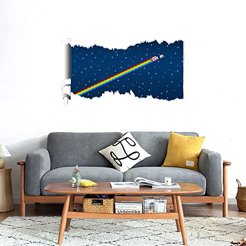 GADGETS WRAP Printed Wall Decal Sticker Scratched Paper Style Wall Decal (90cm x 50cm) - Nyan Cat