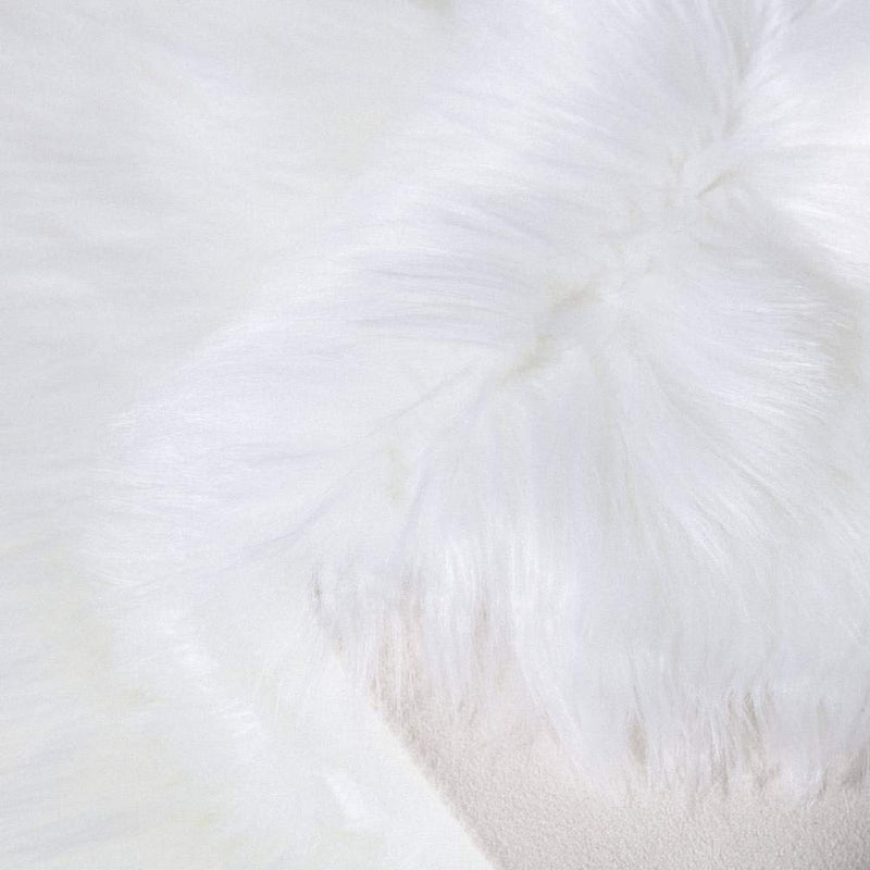 Carvapet Fluffy Shaggy Soft Faux Sheepskin Fur Rectangular Area Rugs Floor Mat Chair Sofa Cover Beside Carpet For Bedroom Living Room, 2Ft X 3Ft, White