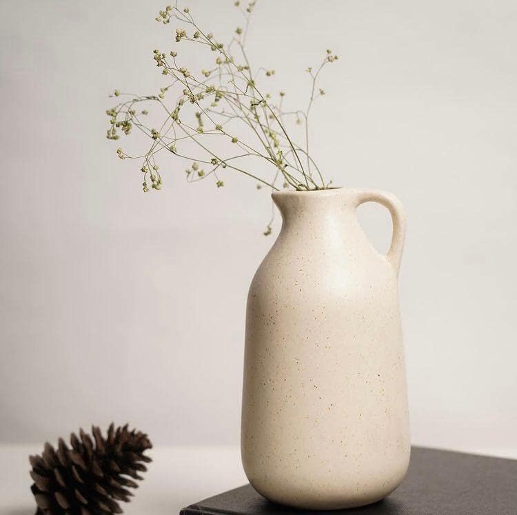 The White Space Living Handcrafted Home Decor Ceramic Vase for Elegance and Style (Jug Vase)