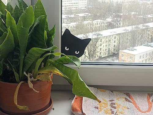 Shazam's Peeking Cat Window Silhouette | Home Décor | Wall Stickon| 5cmx5cmx2mm, Black, 3D Print