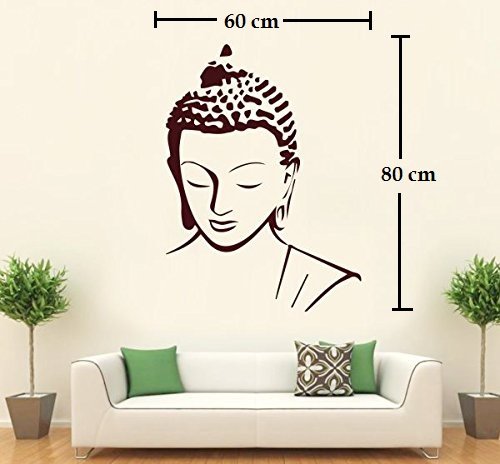 Asmi Collections PVC Wall Stickers Beautiful Brown God Buddha