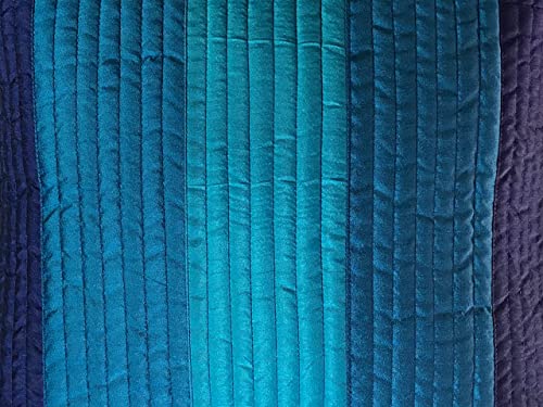 Home Shine Polyester Dupion Silk Stripes Bolster Cover 2 Pcs (Blue)