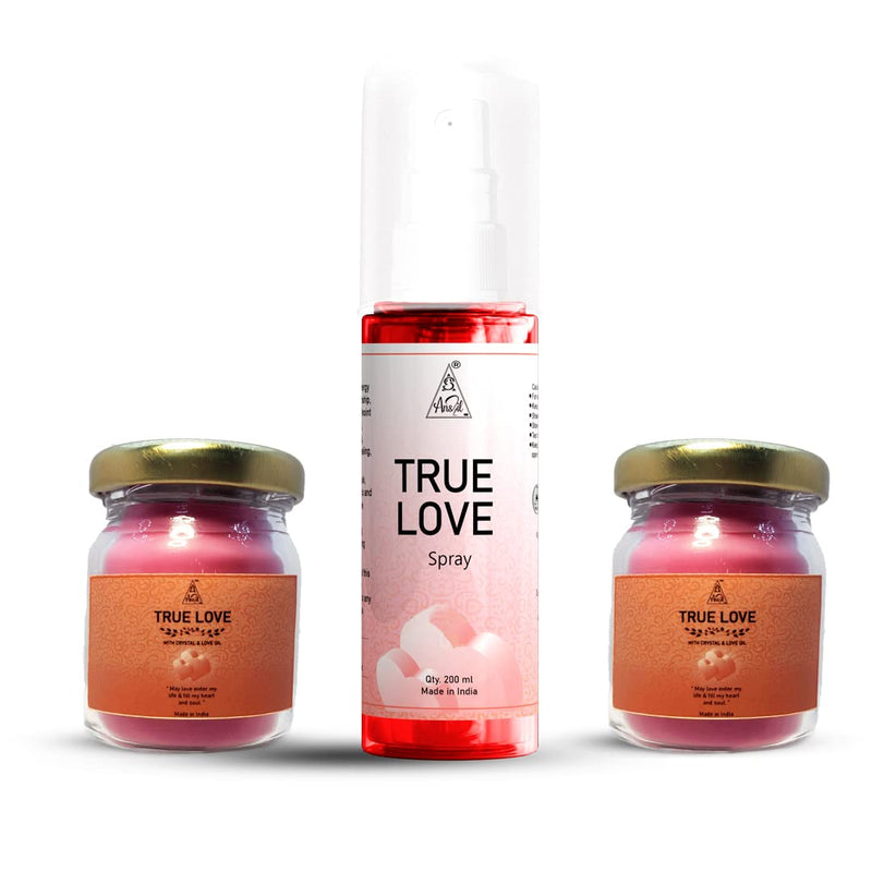 Anshil True Love Gift Hamper for Valentine’s Day Gift for Men & Women, 100 ml True Love Spray (1pc) and True Love Candle (2 pcs- Burning Capacity: 9-11 Hrs. Each) Combo Pack[GET FREE SURPRISE GIFT WITH EVERY ORDER]