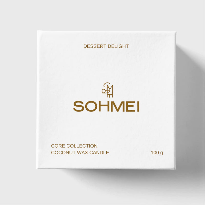 SOHMEI | Dessert Delight | Coconut Wax Scented Candles | Vanilla, Vanilla Beans (100 g)