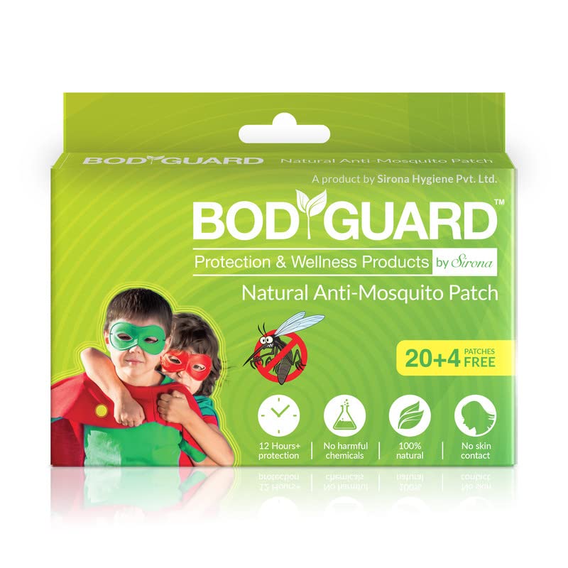 Bodyguard Natural Repellent Mosquito Patches For Babies with 12 Hour Protection - 24 Patches