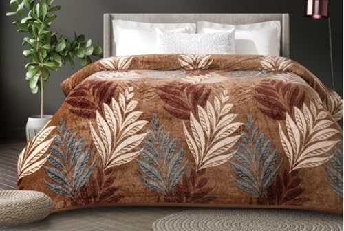 Gulmohar Model Name Piccadely King Size Bedsheet 3pc. Set Winter Special Warm & Cozy Gorgeous Bed Sheet Size (275 x 275) cms with 2 Pillow Covers Size (46 x 69) cms