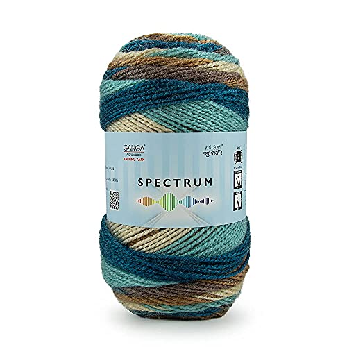 Ganga Spectrum Hand Knitting Wool Yarn (Multicolor_814202) (200gms)