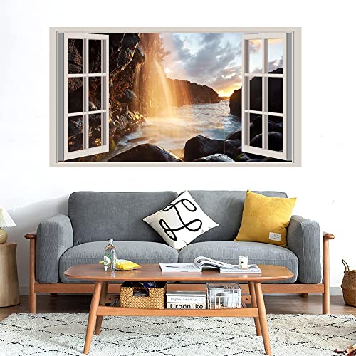 GADGETS WRAP Printed Wall Decal Sticker Fake Window Style Decal (90cm x 50cm) - Sunset (5)