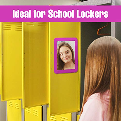 CEREM Locker Mirror Magnetic for Boys or Girls Locker, Black 5" x 7" - Real Glass Magnetic Mirror for School Locker, Office, Home