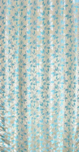 Akshaan Texo Fab Curtains for Door 7 Feet Long | Door Window Curtain | Premium Polyester Weaved Parda | Latest Modern Parde for Living Room Bedroom | Home Office Screens | Eyelet Ring (Aqua, 1pc Only)