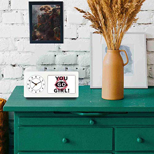 Designer Unicorn Printed Desk/Shelf Clock with Attached Frame You Go Girl 9.5 * 4.5 inches