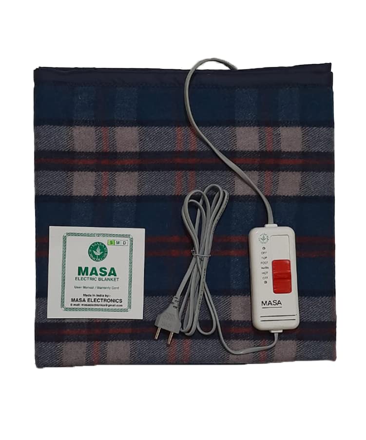 MASA ELECTRONICS Wool Masa Electric Blanket, Single, Multicolor