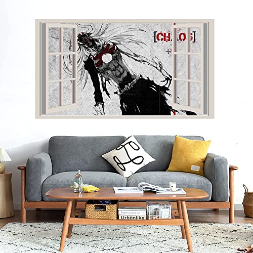 GADGETS WRAP Printed Wall Decal Sticker Fake Window Style Decal (90cm x 50cm) - Bleach 2