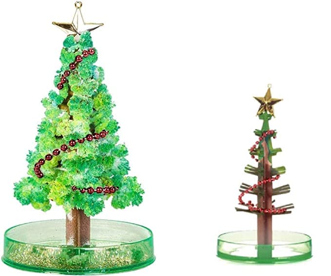 MOBCLIXS Magic Growing Christmas Tree, Magical Crystal Christmas Tree,Magic Growing Crystal Christmas Tree Kit Novelty for Kids DIY Ornaments/Wall Hanging Giftsand Party Toys Green