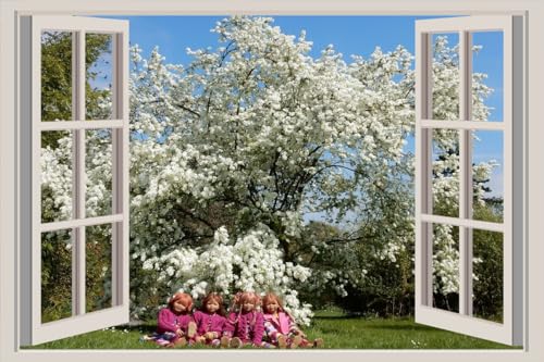 JVERF - JZZA22162 Germany Parks Spring Flowering Trees Grugapark| Self-Adhesive Open Window Wall Sticker