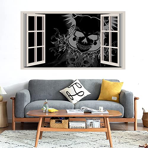 GADGETS WRAP Printed Wall Decal Sticker Fake Window Style Decal (90cm x 50cm) - Skull You 7428