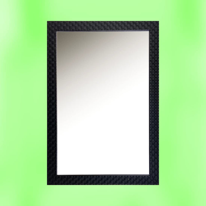 AG CRAFTS Bathroom Mirror Wall Hanging, Black Wood Bathroom Mirror (16x20)