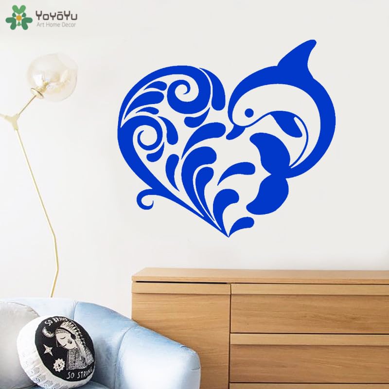 GADGETS WRAP Wall Decal Vinyl Sticker Cartoon Dolphin Blue for Office Home Wall Decoration