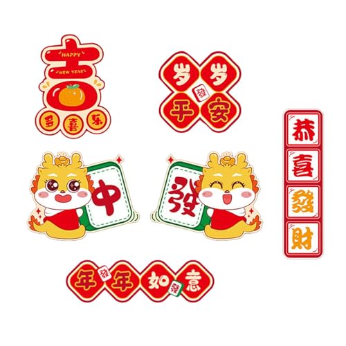 CALANDIS® 6X Chinese New Year Refrigerator Magnets Ornament for Cabinet Door Holiday | 6 Fridge Magnets