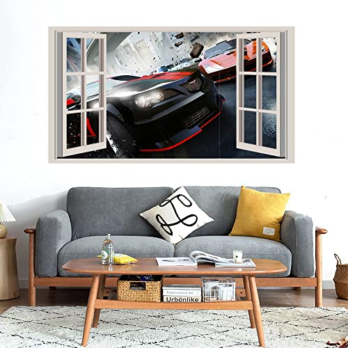 GADGETS WRAP Printed Wall Decal Sticker Fake Window Style Decal (90cm x 50cm) - Ridge Racer