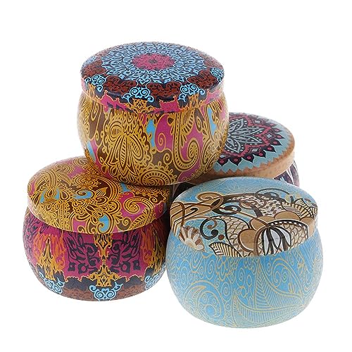 THE STYLE SUTRA 4 Pieces National Style Scented Candle Natural Soy Wax Portable Tin Candle