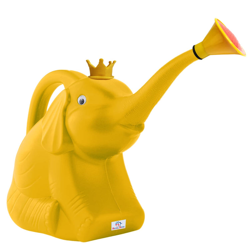 Heart Home Plastic Elephant Shape Watering Can for Plants & Garden 3 Litre (Yellow)