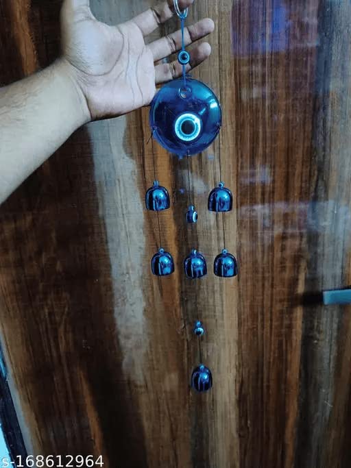 Vibgyor Products Home Décor Glass Evil Eye Wind Chime (Evil Eye Bell)|| Evil Eye Wind Chime Gift