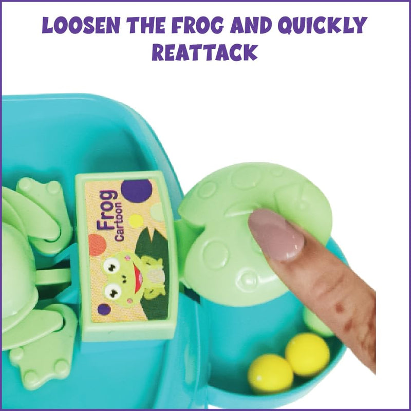 ToyMagic Hungry Feed Me Frog Game with 32 Beans|Eat The Beans|Hungry Frog Game for Kids|4 Player Family Party Board Game|Press The Frog|Collect More Beans|Best Birthday Gift for Kids 4+|Made in India