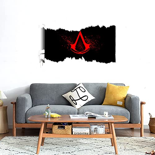 GADGETS WRAP Printed Wall Decal Sticker Scratched Paper Style Wall Decal (90cm x 50cm) - red Assassins Creed