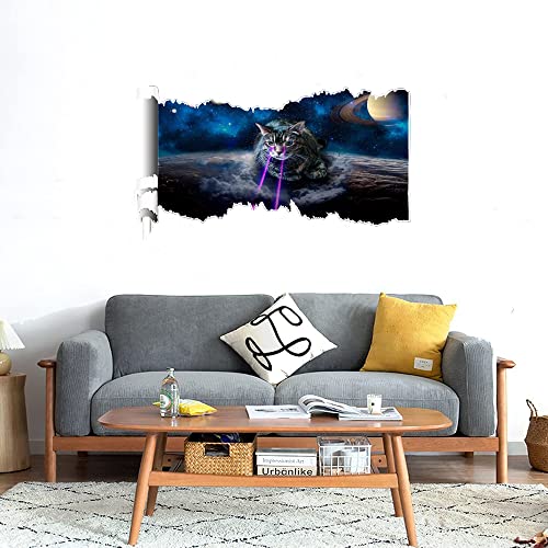 GADGETS WRAP Printed Wall Decal Sticker Scratched Paper Style Wall Decal (90cm x 50cm) - Cat Rays