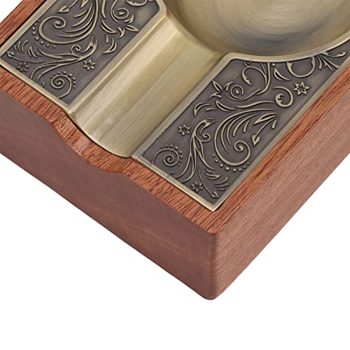 Cigar Ashtray, Portable Easy To Clean Light Luxury Outdoor Cigar Ashtray for Patio (Bronze Plating)