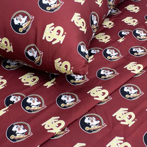 College Covers Florida State Seminoles Printed Solid Sheet S