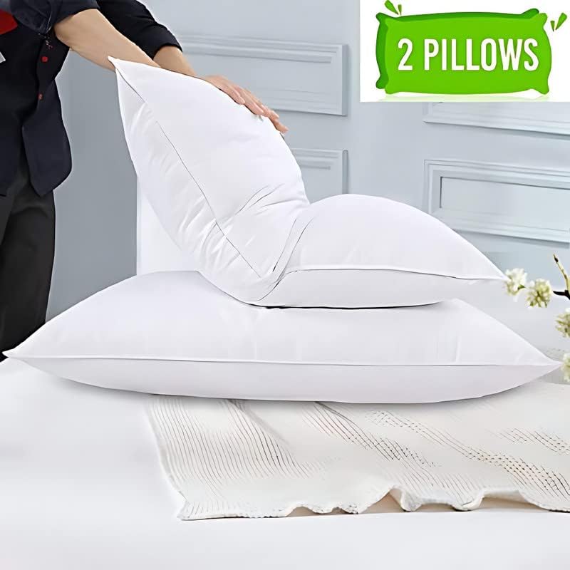 Cushio® Premium Microfibre Pillow (Set of 2) Supreme Comfort for a Restful Sleep, Sleep Position, Standard Size 24 x16 Inches