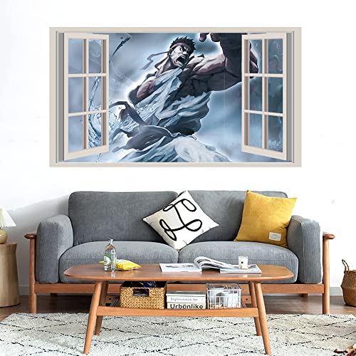 GADGETS WRAP Printed Wall Decal Sticker Fake Window Style Decal (90cm x 50cm) - Street Fighter ryu