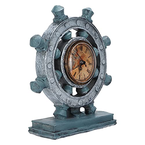 European Retro Clock, Sculptural Ornament Retro Mirror Frame Retro Table Clock Desktop Ornament for Office for Study Room for Living Room