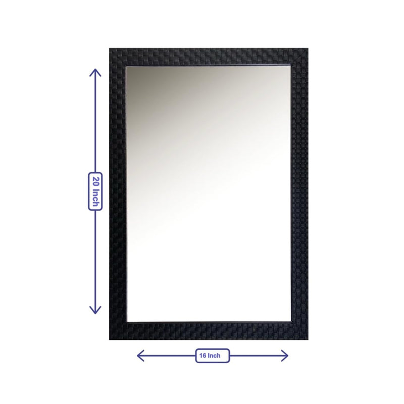 AG CRAFTS Bathroom Mirror Wall Hanging, Black Wood Bathroom Mirror (16x20)