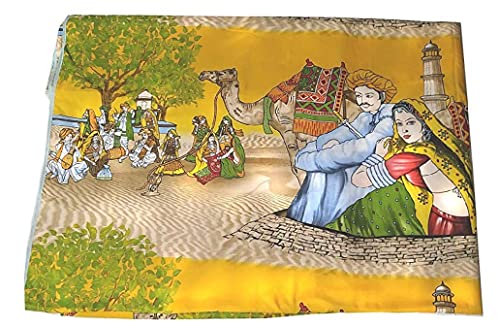 J SHREE Rajasthani Print Single Bed Reversible AC Blanket | Dohar | Quilt | Comforter | Duvet (Polycotton, Multicolor)