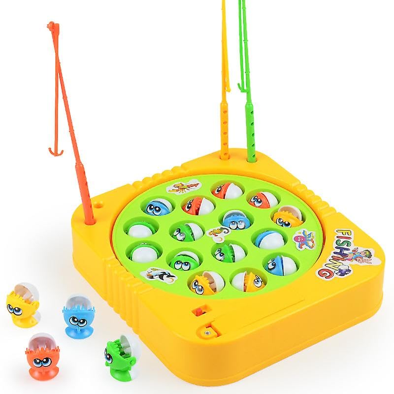 Amitasha Rotating Pond Fish Catcher Game for Kids - 15 Fishes & 3 Fish Catching Rod