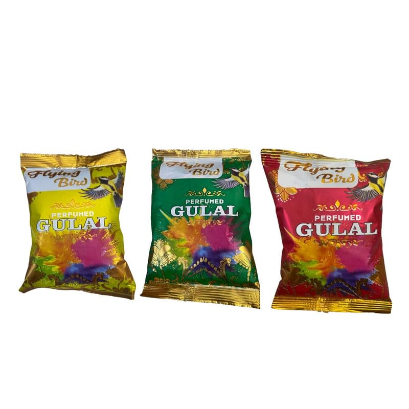 FETE PROPZ Gulal (Multicolour) (Pack of 8) | 100% Natural and Herbal Gulal | Organic Coloured Powder | Non-Toxic and Skin-Friendly Holi Gulal | Holi Celebration