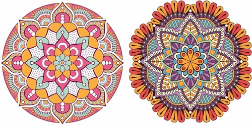 Diwali Special - Colourful Decorative Rangoli Sticker Size- 30 cm x 30 cm Set of 2 (AS159)