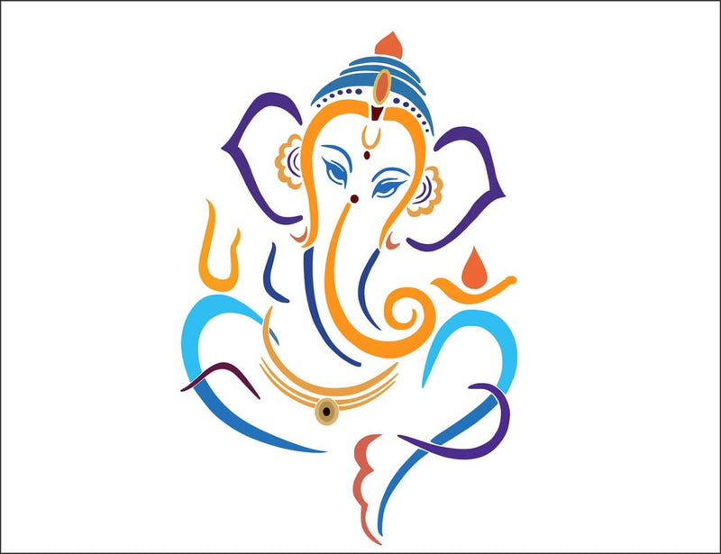 Jnm Enterprises™ 'Ganesh ji' Wall Sticker (PVC Vinyl, 71 cm x 50 cm)