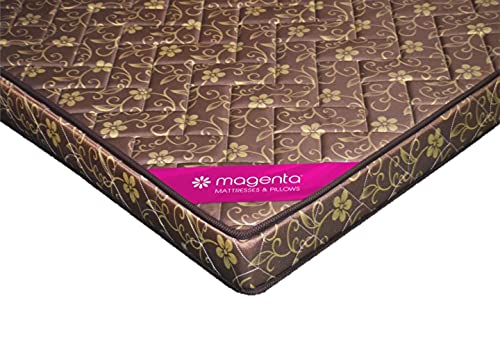 Magenta Siesta 4 Inch High Resilience Foam Dual Comfort Mattress, Double Size Medium Firm Mattress with Superior Comfort Pressure Relief & Cooler Sleeping -(Brown, 75 X 48 X 4 Inch)