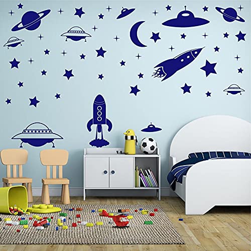 GADGETS WRAP Vinyl Decal Sticker Space Rocket Star UFO Moon (Item Finish Size : 75cm x 56cm)