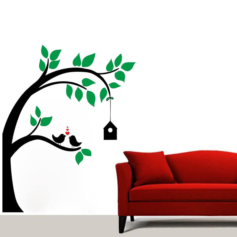 Decor Kraft Tree and Birds Wall Sticker & Decal,Size- 58 Cm X 40 Cm,Nature