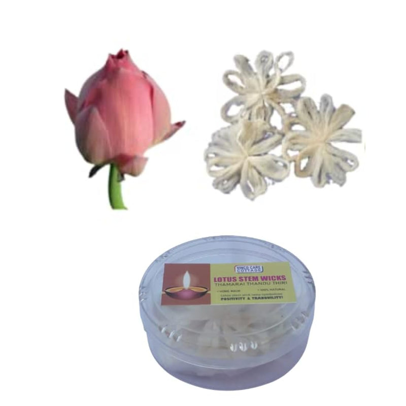 Thamarai thandu thiri/Lotus Wick for Pooja at Home Pooja Wicks, lamp Wicks (Pack of 20 pcs)