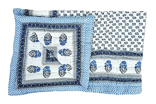 FABDESIGN QUILTS Craft 240 TC Double Bed Cotton Jaipuri Razai Bed Blanket Ac Quilt for Winter Soft Light Weight Rajasthani Traditional Rajai Cotton Comforter 85 x 100 inch (Design-2, Single)