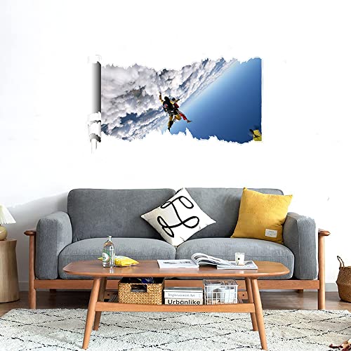 GADGETS WRAP Printed Wall Decal Sticker Scratched Paper Style Wall Decal (90cm x 50cm) - Skydiving