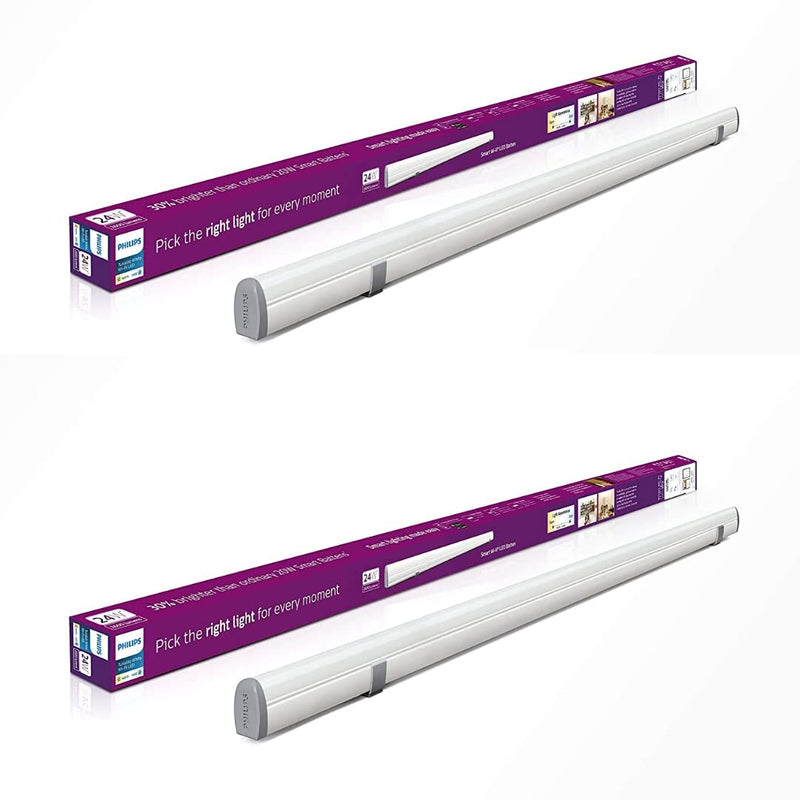 Philips Smart Wi-Fi LED Batten 24-Watt WiZ Connected (Pack of 2) (Shades of White + Tuneable + Dimmable + Pre-Set Modes) (Compatible with Amazon Alexa and Google Assistant), Pack of 2